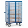 Box carts 5392 with wire-lattice - 750 kg, 5 shelves, double wing door and vertical locking rod